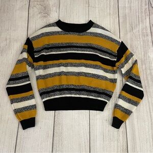 H&M DIVIDED Women’s Acrylic Sweater Black & Yellow Stripes Size Small